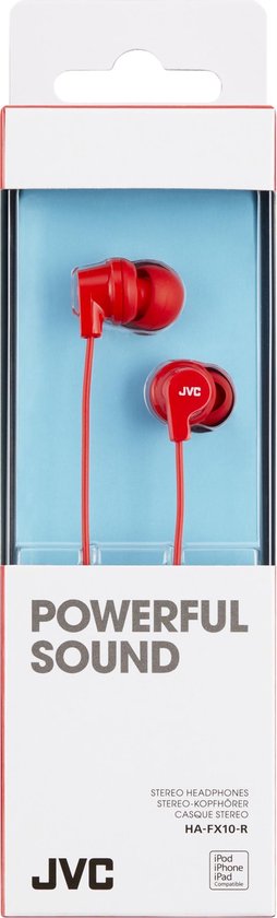 JVC HA-FX10RE-F - In Ear hoofdtelefoon - Licht Rood