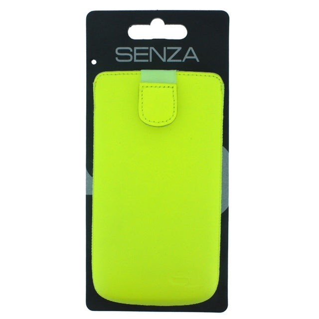 Senza Leather Slide Case Neon Yellow Size XXL