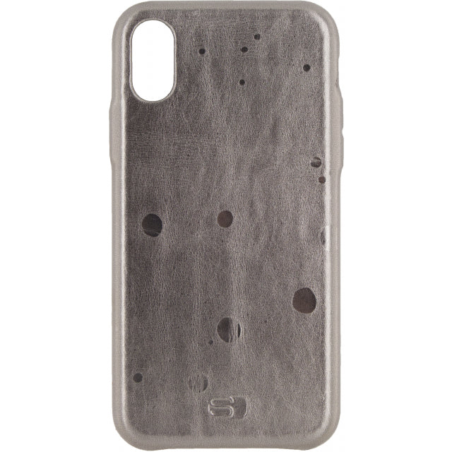 Senza Glam Leather Cover Apple iPhone X/Xs Metallic Grey