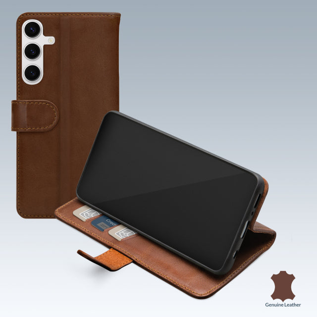 Mobilize Leather Wallet Samsung Galaxy S24 FE Brown