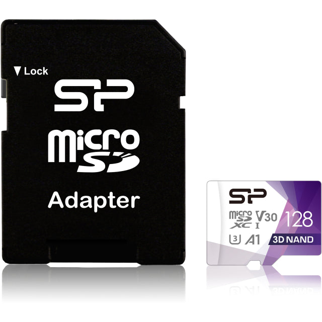 Silicon Power Superior Pro Micro SDHC incl. SD Adapter 128GB UHS-1 U3 A1 V30 Class 10 Color
