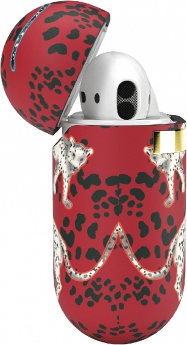 Richmond & Finch Samba Red Leopard hoesje voor AirPods 1 en 2 - rood