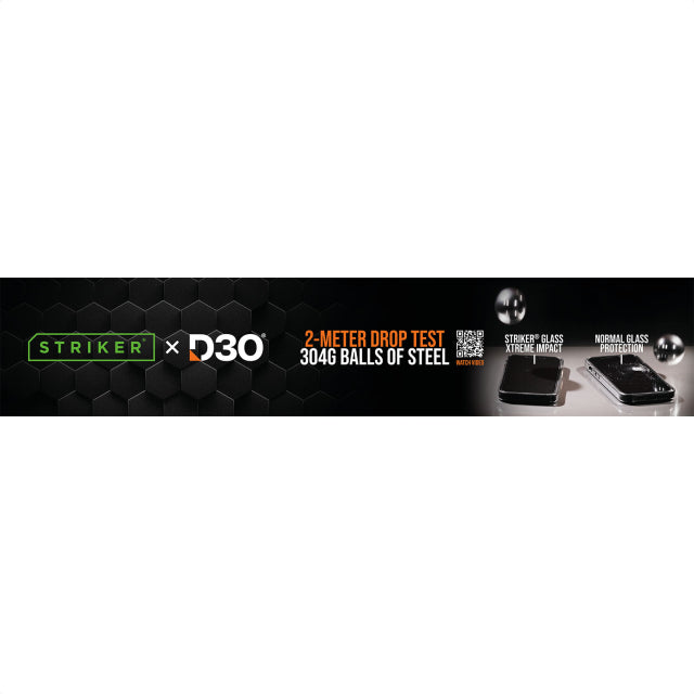 POS - Striker D3O - Forex Horizontal - Double sided print - 100x20cm - Drop Test / Industries incl. klittenband