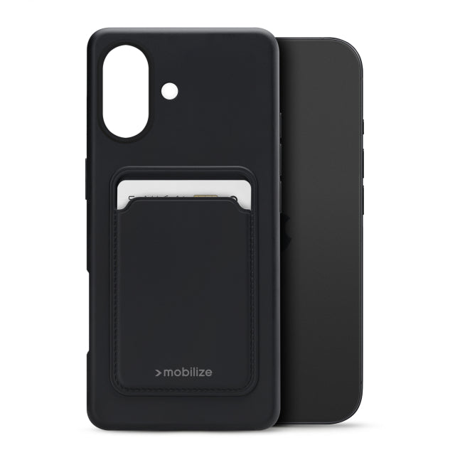 Mobilize Rubber Gelly Card Case Apple iPhone 17 Matt Black