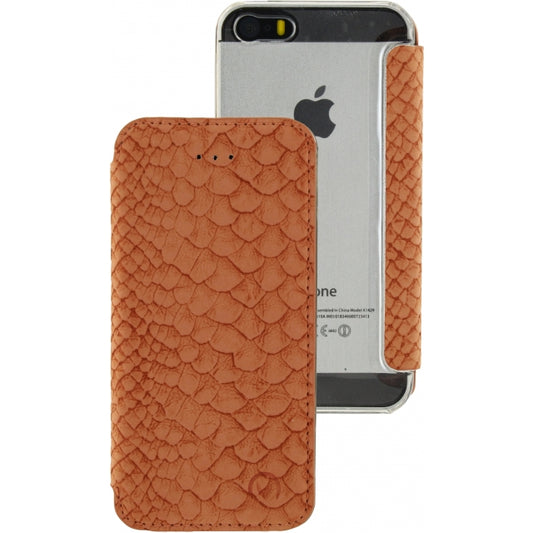 Mobilize Slim Gelly Booklet Apple iPhone 5/5S/SE Soft Snake Apricot