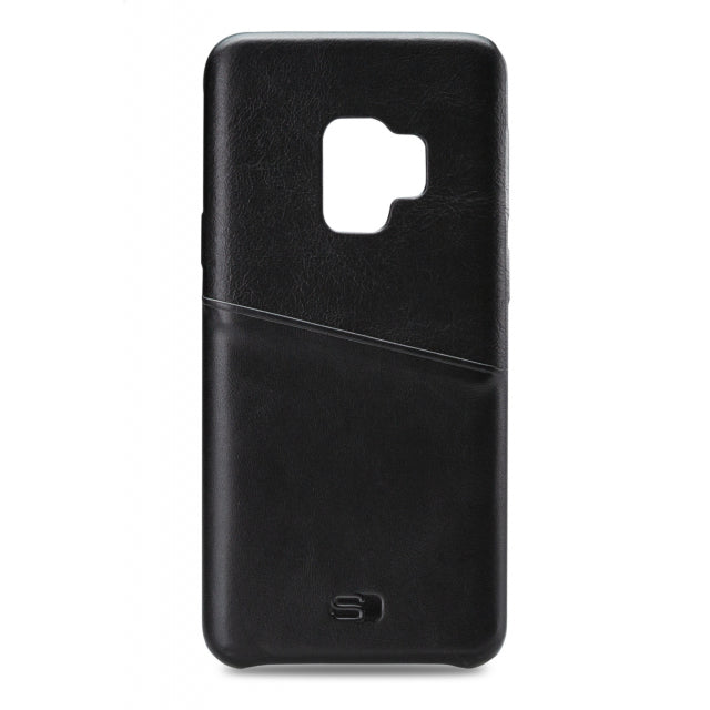 Senza Pure Leather Cover with Card Slot Samsung Galaxy S9 Deep Black