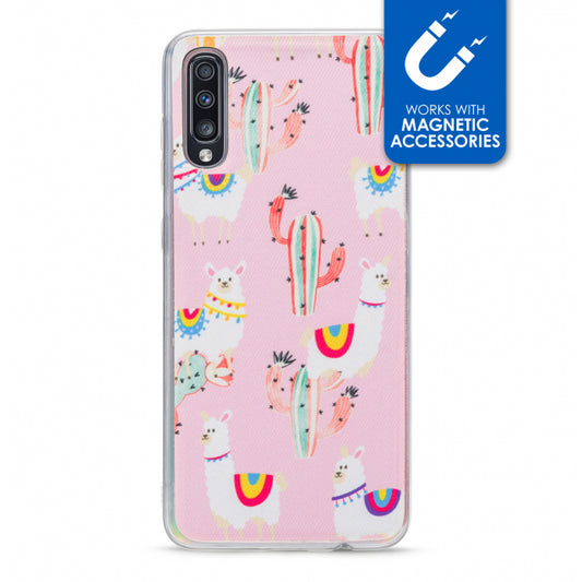 My Style Magneta Case for Samsung Galaxy A70 Pink Alpaca