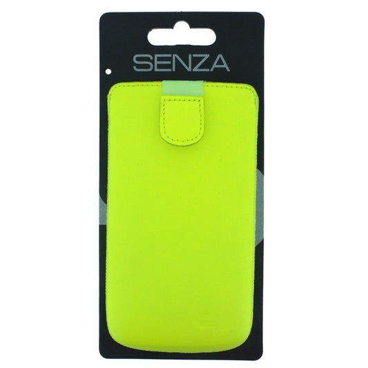 Senza Leather Slide Case Neon Yellow Size XXL