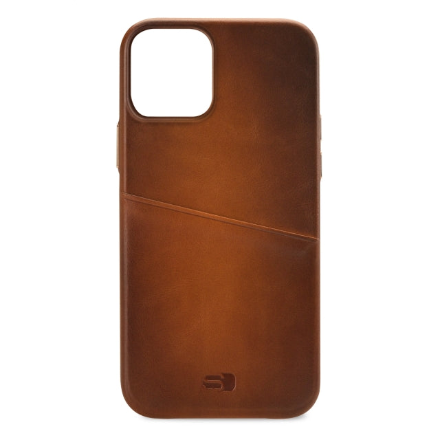 Senza Desire Leather Cover with Card Slot Apple iPhone 13 Burned Cognac