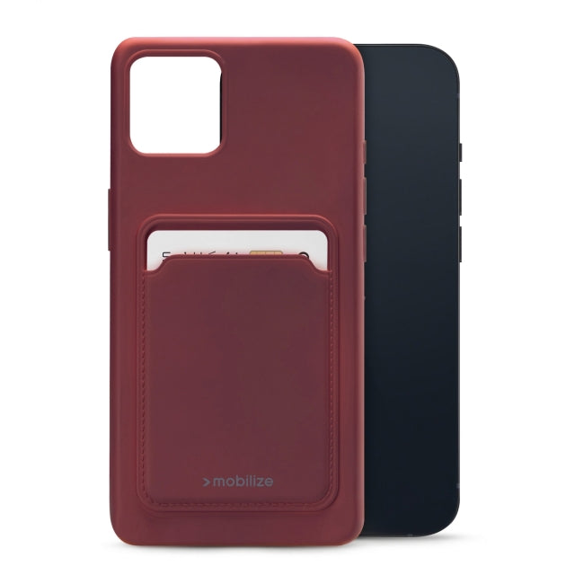 Mobilize Rubber Gelly Card Case Apple iPhone 13 Matt Bordeaux