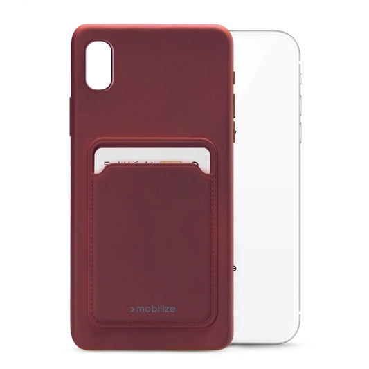 Mobilize Rubber Gelly Card Case Apple iPhone XR Matt Bordeaux