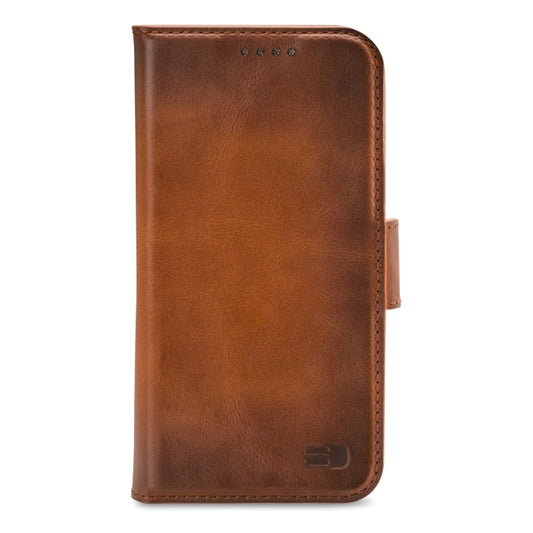Senza Desire Leather Wallet Apple iPhone 14 Burned Cognac