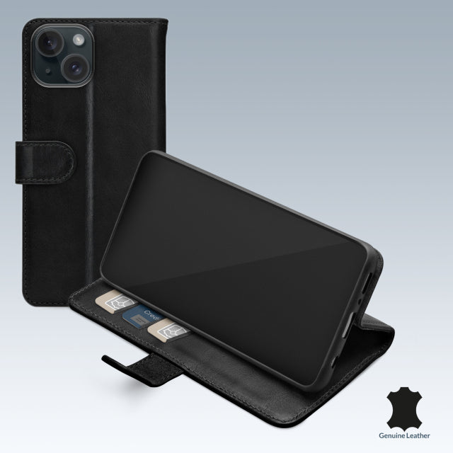 Mobilize Leather Wallet Apple iPhone 15 Plus Black