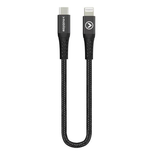 Mobilize Strong Nylon Cable USB-C to MFi Lighting 20cm. 60W Black