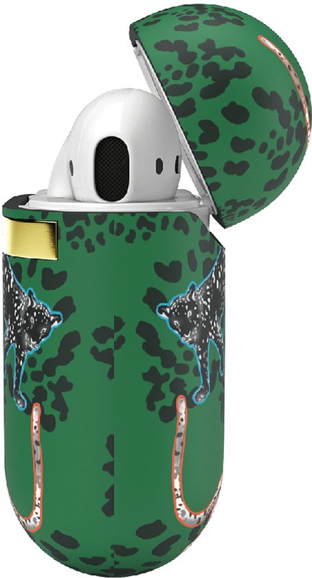Richmond & Finch Green Leopard luipaarden hoesje voor AirPods 1 en 2 - groen