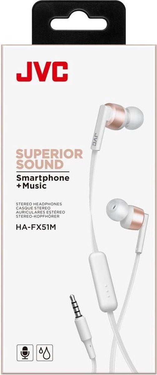 JVC In-Ear Stereo Oordopjes - Wit / Roségoud