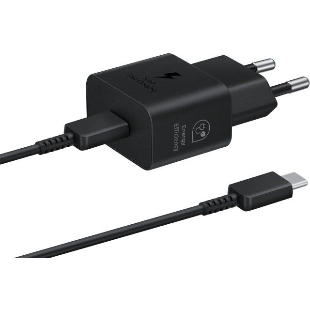 EP-T2510XBEGEU Samsung USB-C PD Wall Charger 25W + USB-C Cable Black Bulk