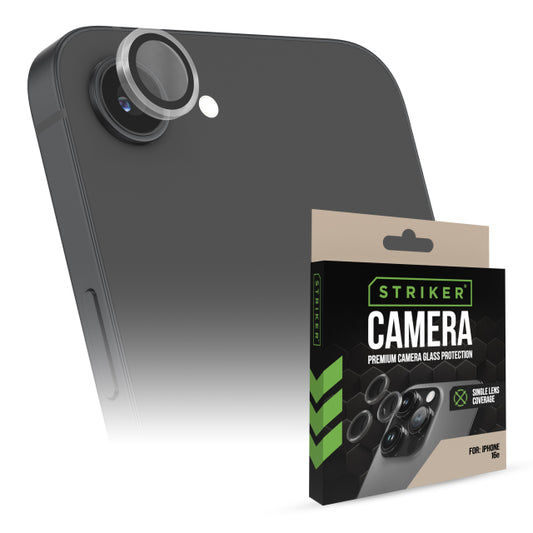 Striker Single Lens Glass Camera Protector - Transparent - Apple iPhone 16e