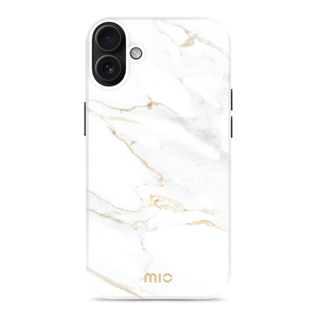 MIO White Marble Magsafe Compatible for iPhone 16 Plus
