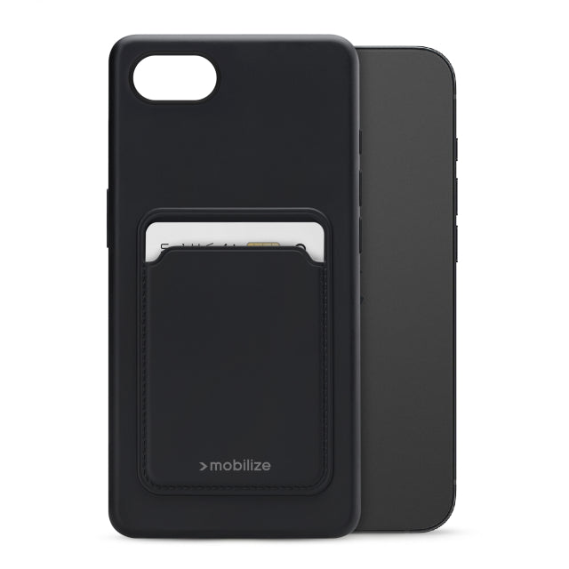Mobilize Rubber Gelly Card Case Apple iPhone 16e Matt Black
